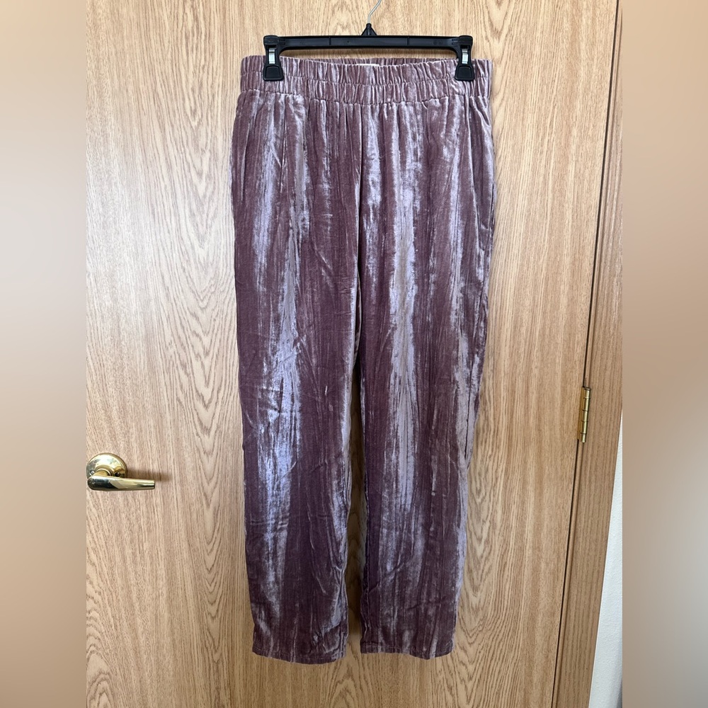 Tina+Jo Josephine Velvet Dusty Purple/Rose Tapered Trousers Pants Women’s XS